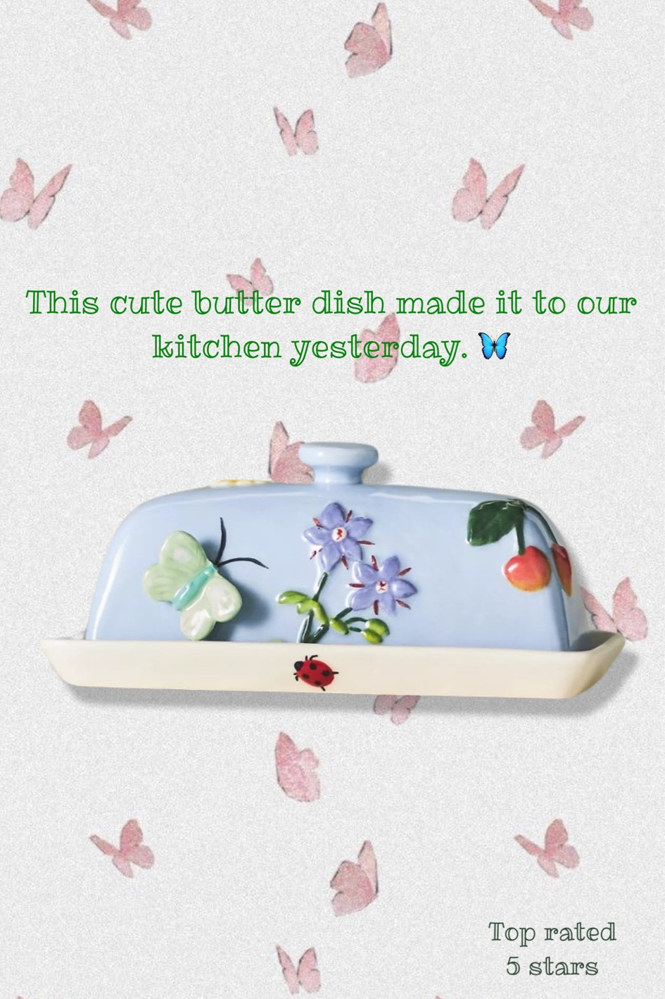 Spring butterfly butter dish #cottagecore 

#LTKfindsunder50 #LTKSeasonal #LTKfindsunder100