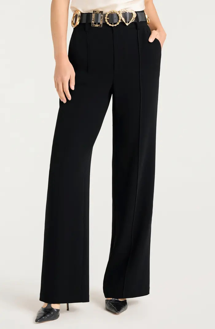 Cinq à Sept Golden Belt Wide Leg Pants | Nordstrom | Nordstrom
