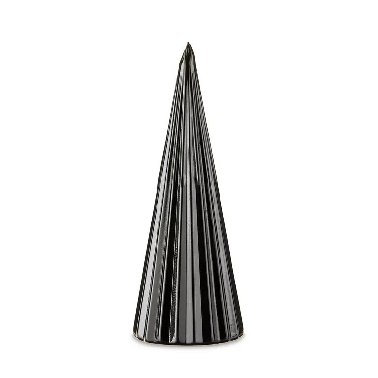 Holiday Time Small Black Modern Glass Tree Christmas Décor, 8.5" tall, 2.12 oz | Walmart (US)