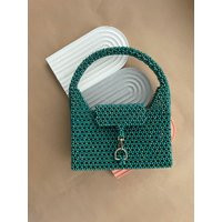 Crystal Green Beaded Handbag, Handmade Bead Bag Custom Design, Vintage Evening Gift For Her Valentin | Etsy (US)