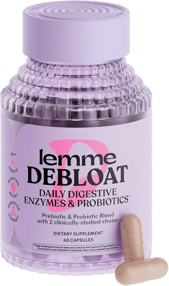 Lemme Debloat 3-in-1 Prebiotic, Probiotic & Digestive Enzyme Capsules for Bloating & Gas Relief -... | Amazon (US)