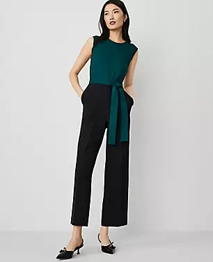 Sleeveless Straight-Leg Jumpsuit | Ann Taylor (US)
