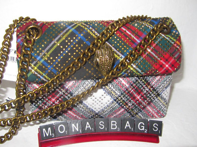 Kurt Geiger New Mini Kensington Plaid Fabric With Crystals Crossbody Bag NWT$195 | eBay US