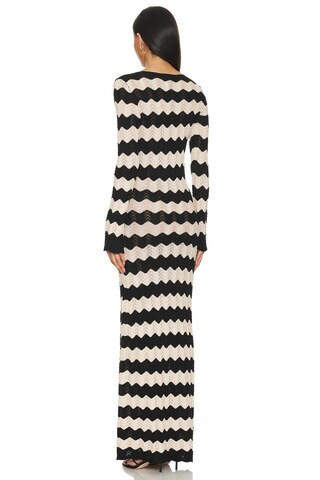 Ella Stripes Knitted Maxi Dress in Neutral | Revolve Clothing (Global)