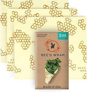 Bee's Wrap Reusable Beeswax Food Wraps Made in the USA, Eco Friendly Beeswax Wraps for Food, Sust... | Amazon (US)
