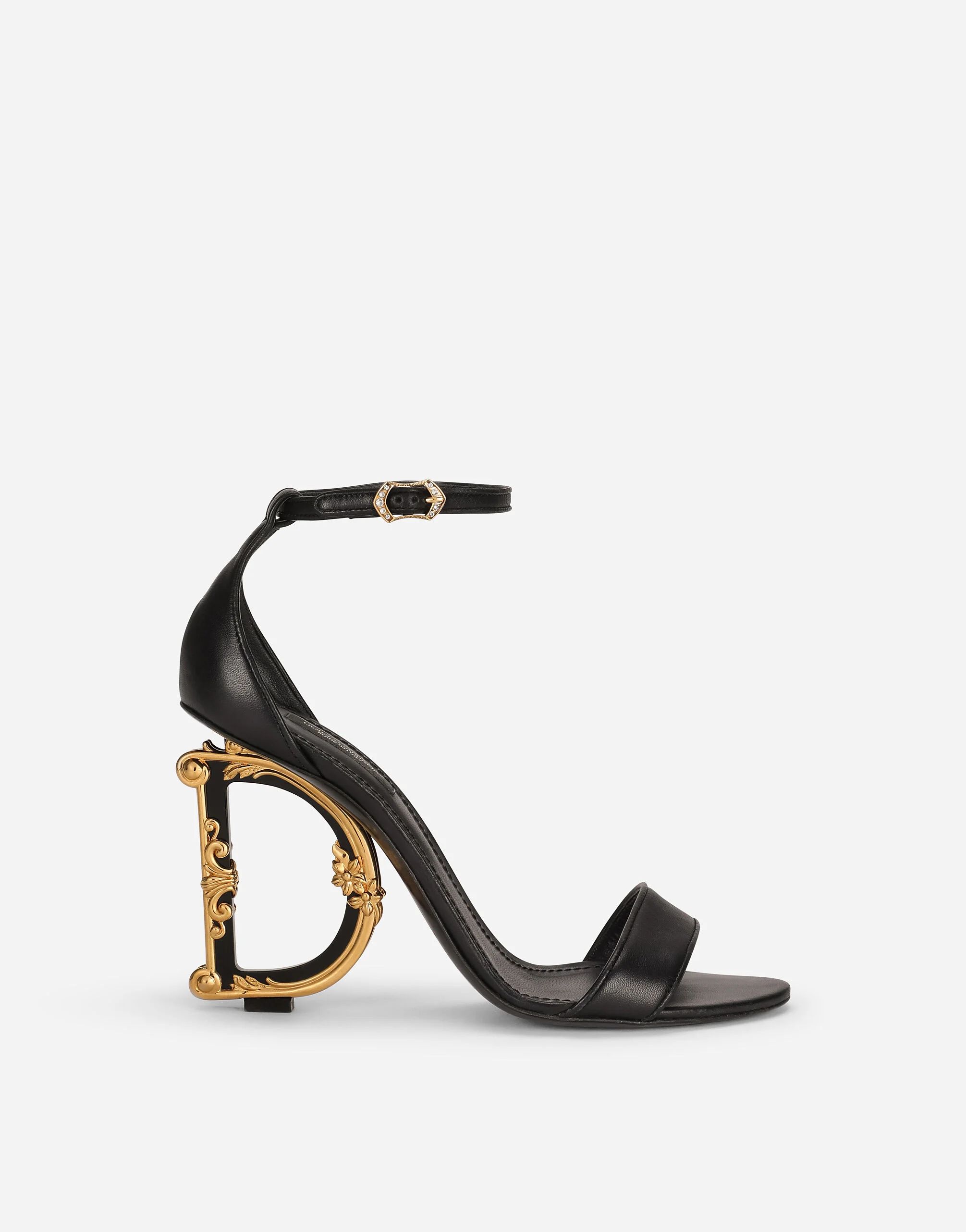 Nappa leather sandals with baroque DG detail | Dolce & Gabbana