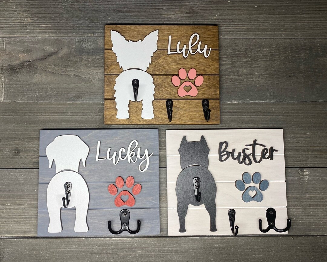 Custom Shiplap Leash Holder, Personalized Dog Leash Holder, Dog Butt Leash Holder, Dog Leash Hold... | Etsy (US)