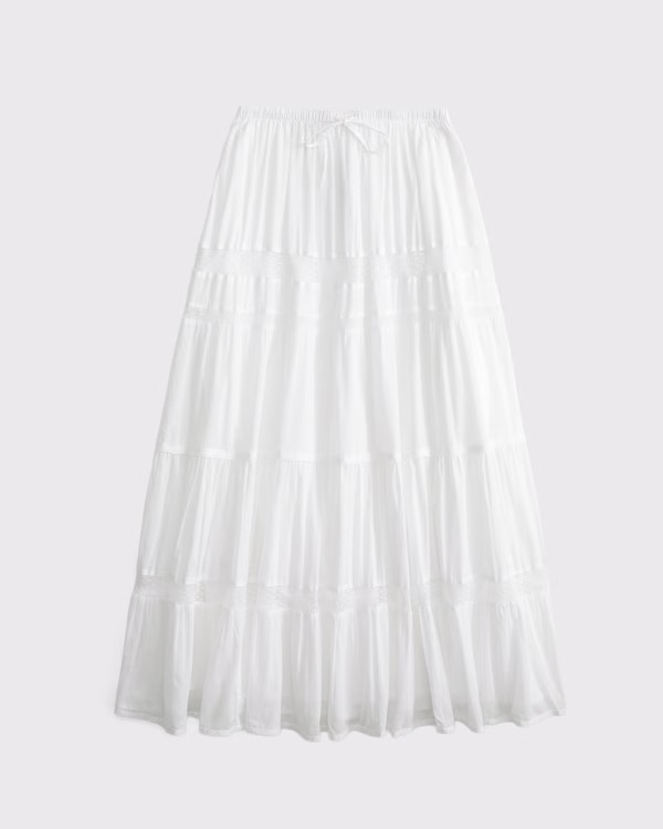Women's Tie-Waist Tiered Maxi Skirt | Women's New Arrivals | Abercrombie.com | Abercrombie & Fitch (US)