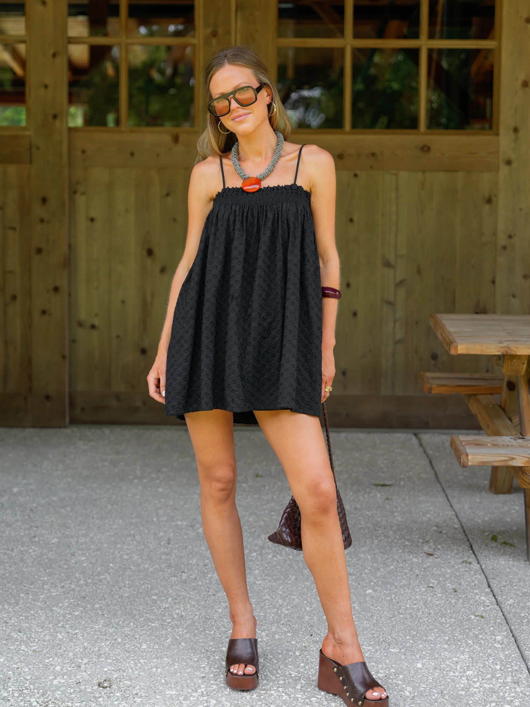 The Sally Dress Set - Black Daisy | Darling Loungewear