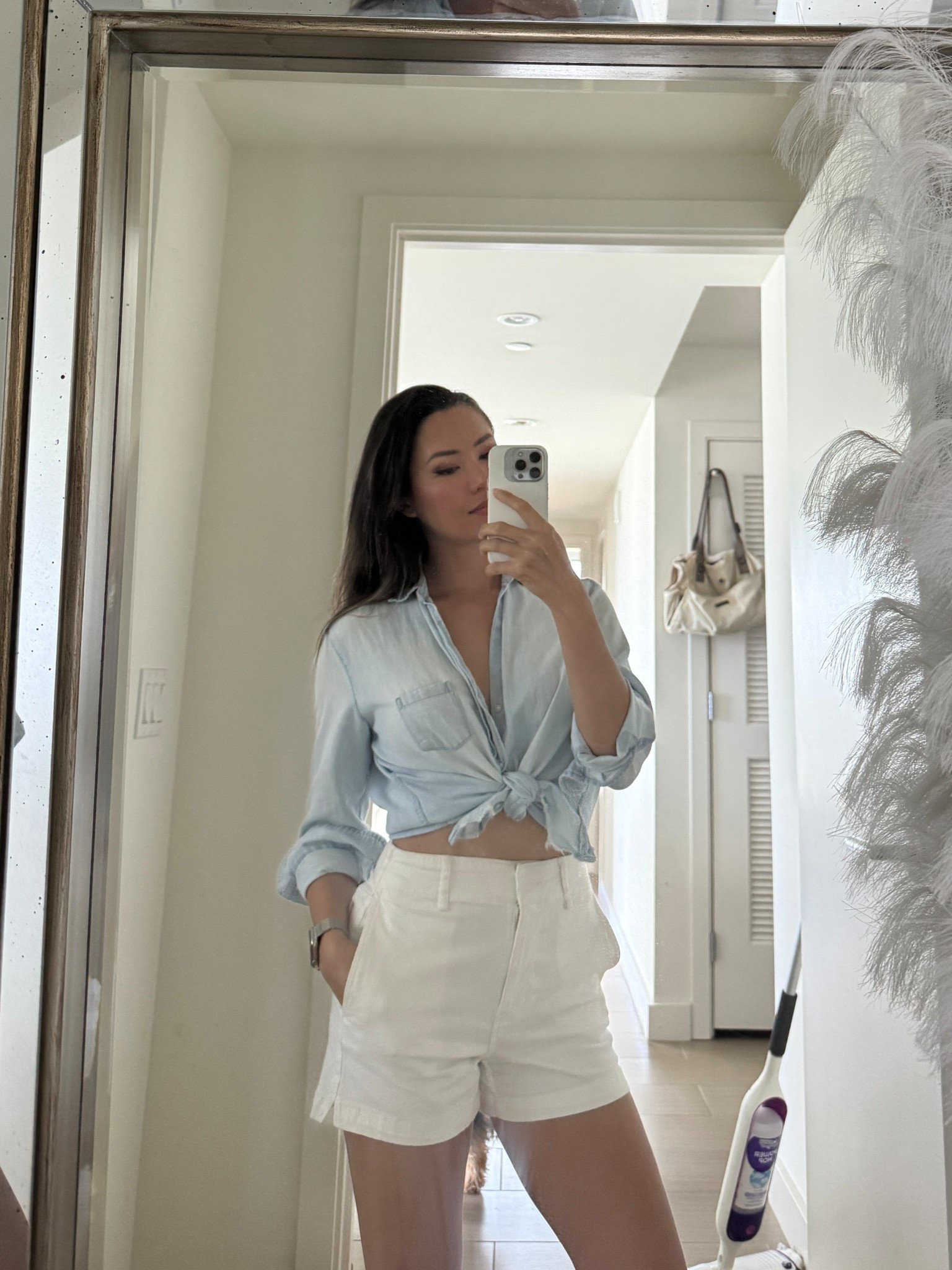 Hawaii classy ootd! I was going to wear this to a 1 year olds bday party at a country club but it got moved to another day! Size XS in the denim shirt 

#LTKSeasonal #LTKootd