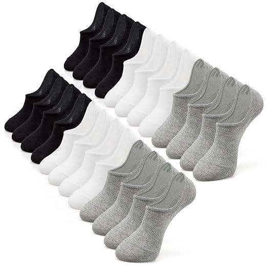 IDEGG No Show Socks Women and Men Low Cut Cotton Anti-slid Athletic Socks with Non Slip Grip | Amazon (US)