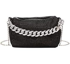 Bling Rhinestone Hobo Bag for Women Crystal Evening Handbag Underarm Bag Tote for Party Wedding | Amazon (US)