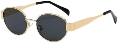 Trendy Retro Oval Sunglasses for Women Men Small Metal Frame Sun Glasses Ladies Shades BS1200 | Amazon (US)