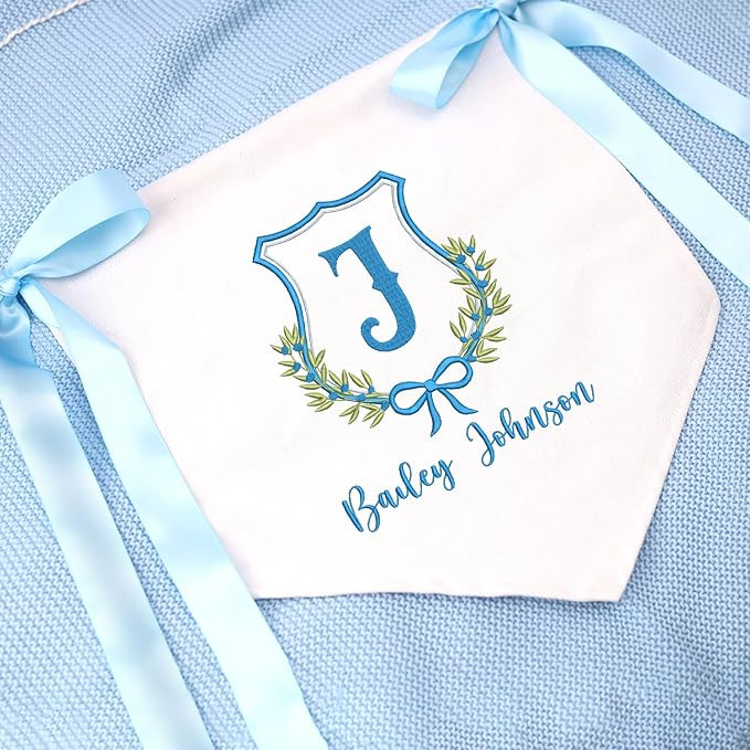 Custom Baby Flowers Banner with Embroidered Name, Welcome Banner, Hospital Door Sign, Baby Shower... | Amazon (US)