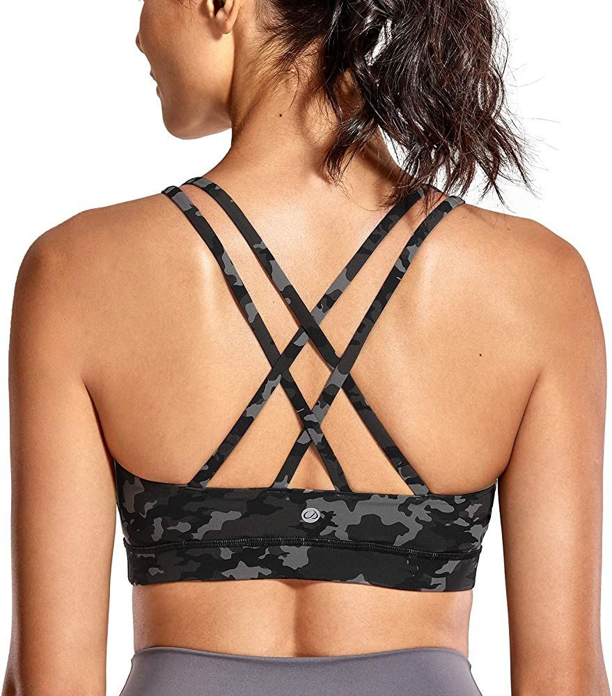 CRZ YOGA Strappy Yoga Bra for Women Fitness Workout Sports Bra | Amazon (US)