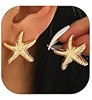 14K Gold Plated Starfish Earrings for Women Trendy, Boho Summer Beach Starfish Earring Gold State... | Amazon (US)