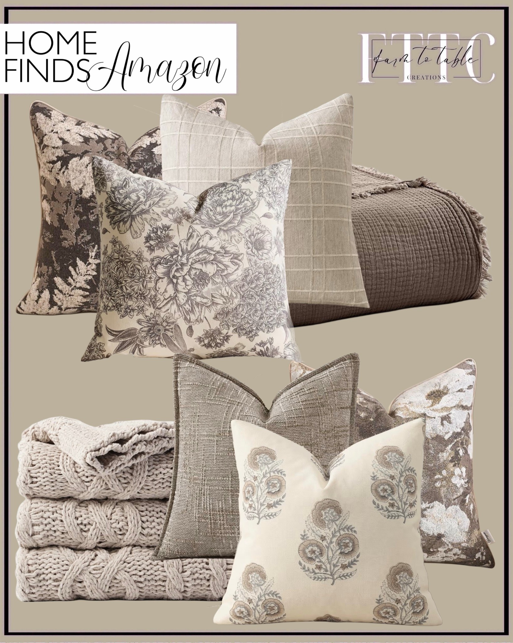Amazon Neutral Pillow & Throw Finds You’ll Use Year-Round

Follow @farmtotablecreations on Instagram for more 🤍

These pieces instantly create a warm, layered look with minimal effort. A mix of soft florals, subtle patterns, and cozy knit textures brings depth while still keeping the palette light and neutral. Each item is easy to style and works beautifully in living rooms, bedrooms, or any space that needs a simple refresh.

#pillows #throwblanket #neutraldecor #livingroomdecor #amazonhome

#LTKHome #LTKSaleAlert