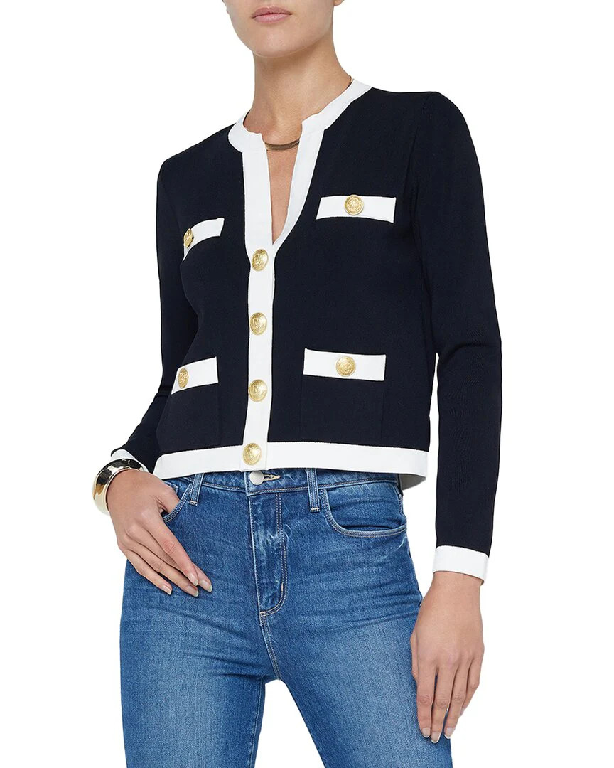 L'AGENCE Estefania Trim Cardigan | Shop Simon