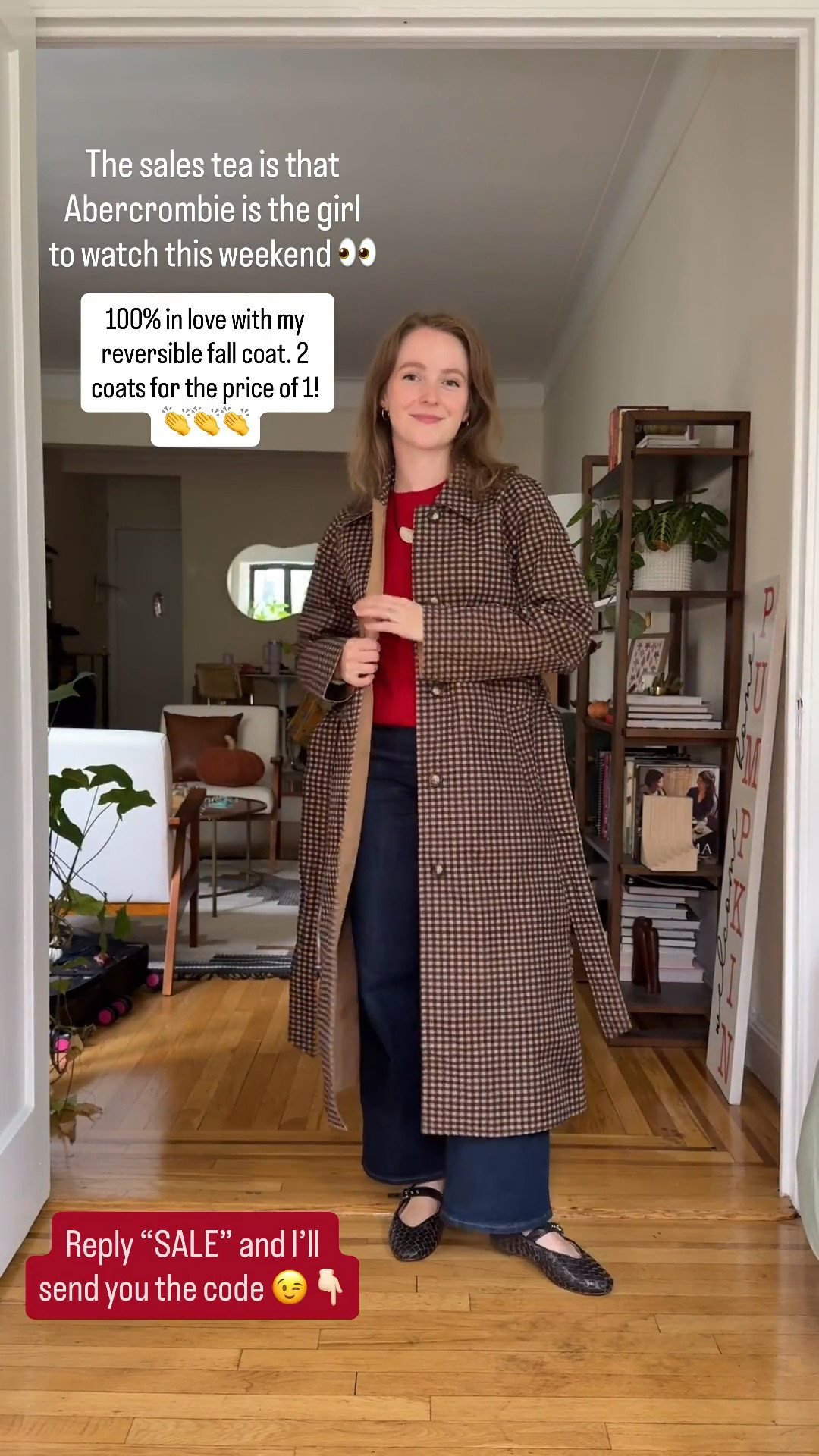 20% off code AFLTK Reversible trench coat for fall. Wearing xs. 2 coats in 1! 👏