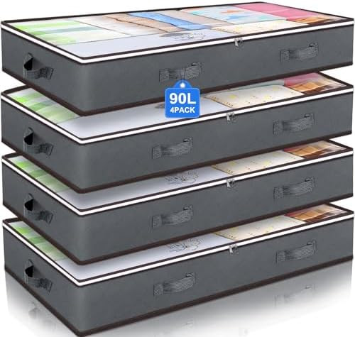 Budding Joy 90L Under Bed Storage Containers, Closet Organizers and Storage Bins, Foldable Underb... | Amazon (US)