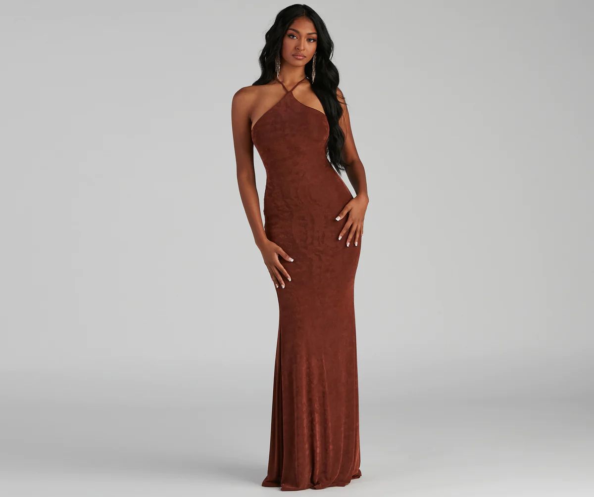 Moira Formal Open Back Lurex Dress | Windsor Stores
