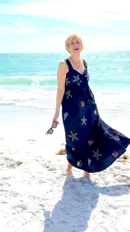 On a recent trip to sunny Florida, I really stepped out of my comfort zone and fell in love with a style of dress I don't usually wear down by the beach a: maxi dress! 

I love this seashell inspired navy maxi dress from @nordstrom that is casual and classy. I paired it with these raffia sandals from @nordstrom and finished this look off with my favorite pieces from @deandavidson

Shop this look today!


#LTKSeasonal #LTKtravel #LTKover40