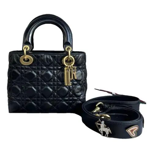Lady dior leather handbag Dior Black in Leather - 40386085 | Vestiaire Collective (Global)