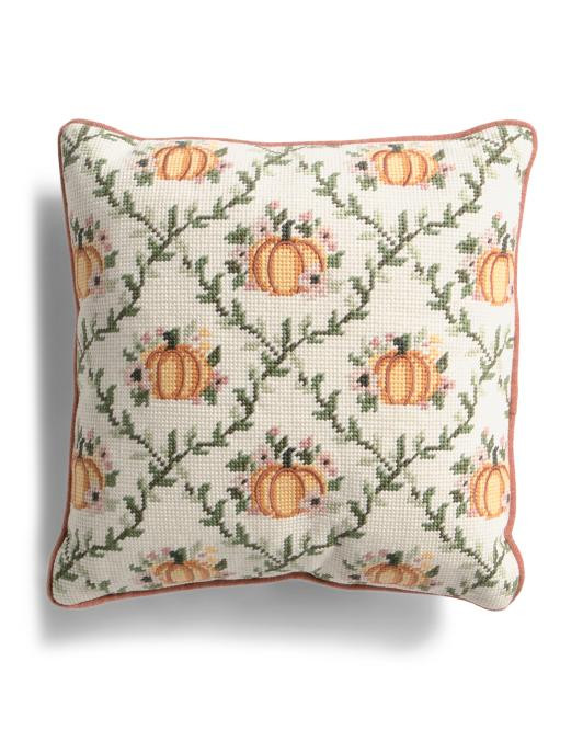 14x14 Needlepoint Feeling Vine Pillow | TJ Maxx