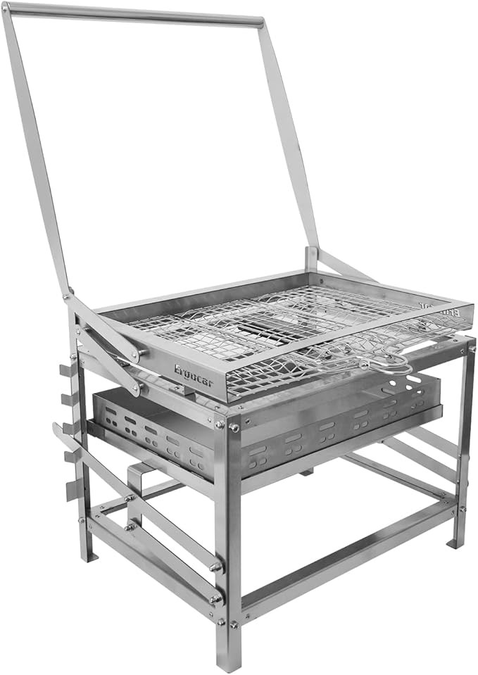 Ergocar Charcoal Grill Outdoor Multi-Function Portable Rotatable Adjustable Height 4-Tier Charcoa... | Amazon (US)
