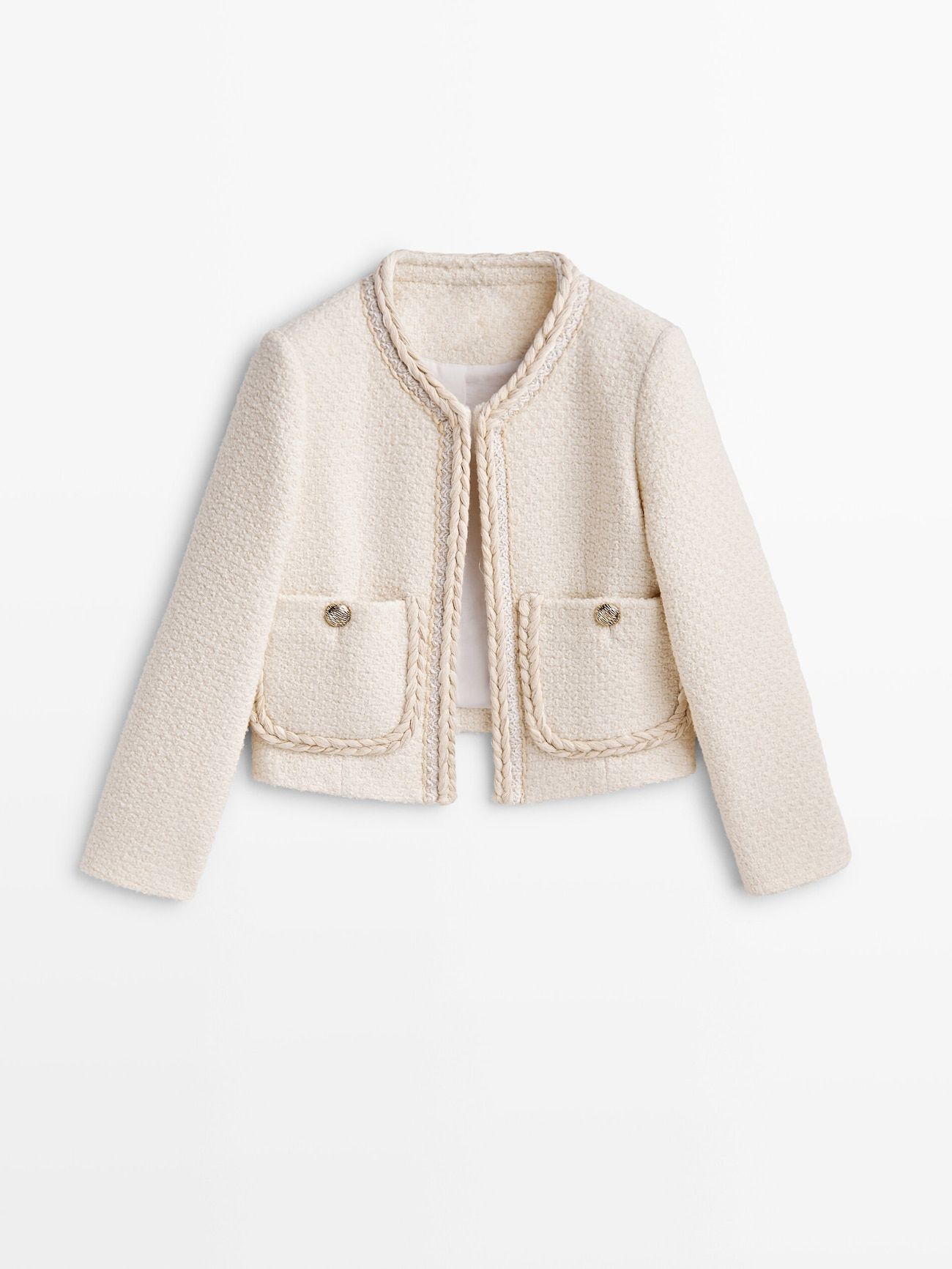 Cropped textured jacket - Studio | Massimo Dutti (US)