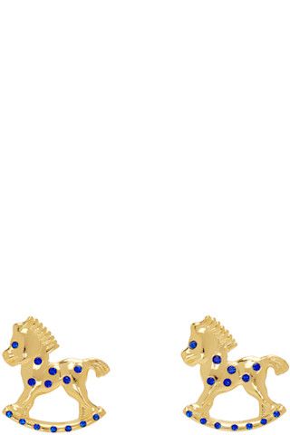 Gold Rocking Horse Earrings | SSENSE