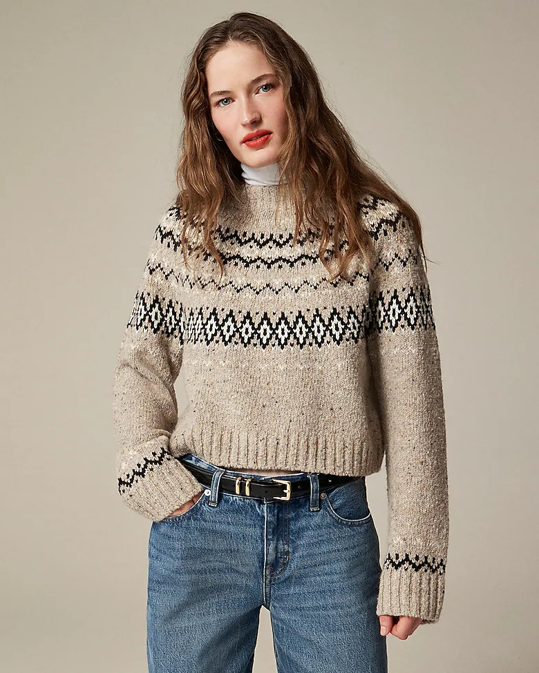 Fair Isle wide-mockneck sweater | J. Crew US