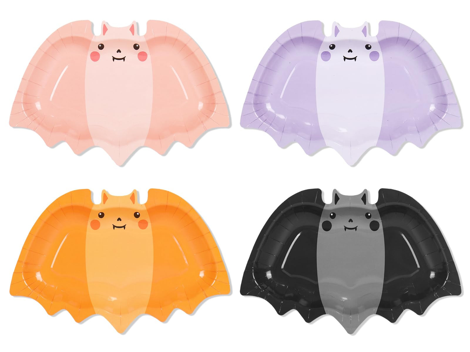 Whaline 24 Pcs Halloween Paper Plates Bat Disposable Dinner Plates Boho 4 Pastel Colors Tableware... | Amazon (US)