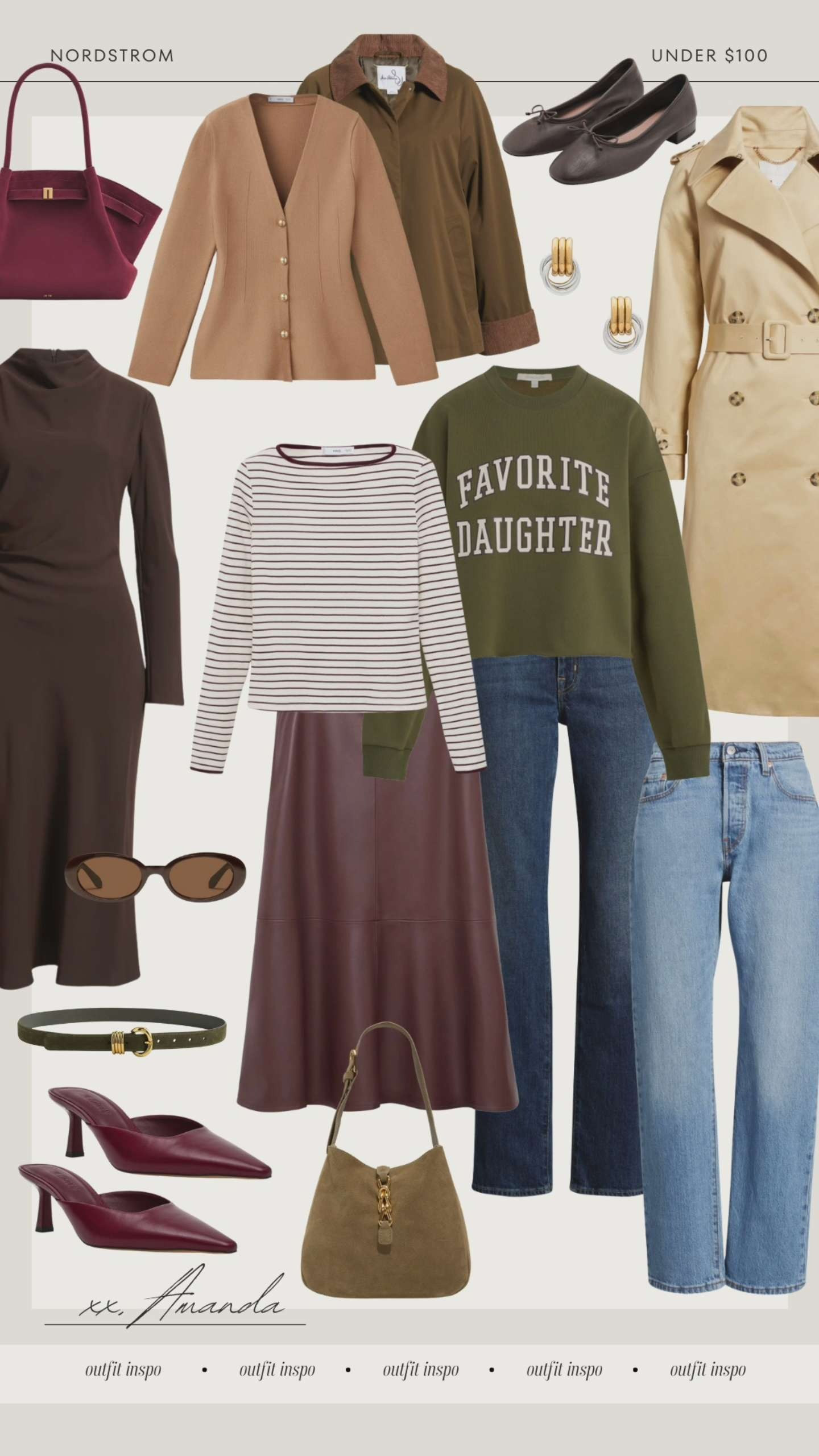 Sharing my fall favorites from Nordstrom for under $100! Everything from chic trench coats, classic denim, cozy sweaters, and more!  

 #LTKSeasonal #LTKStyleTip #LTKWorkwear