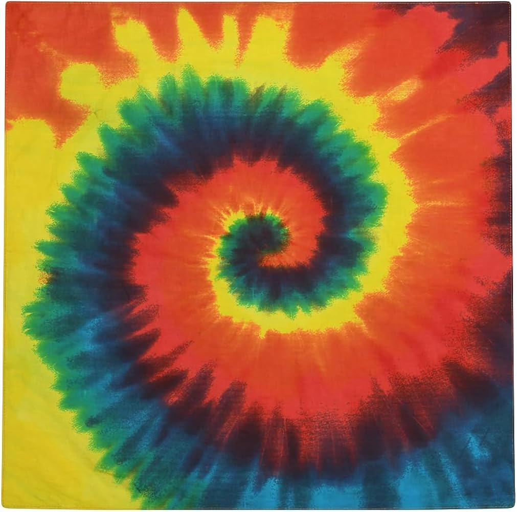 Colortone 100% Cotton Tie Dye Bandanas Square Scarf | Amazon (US)