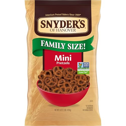 Snyder's of Hanover Pretzels, Mini Pretzels, Family Size 16 Oz | Amazon (US)