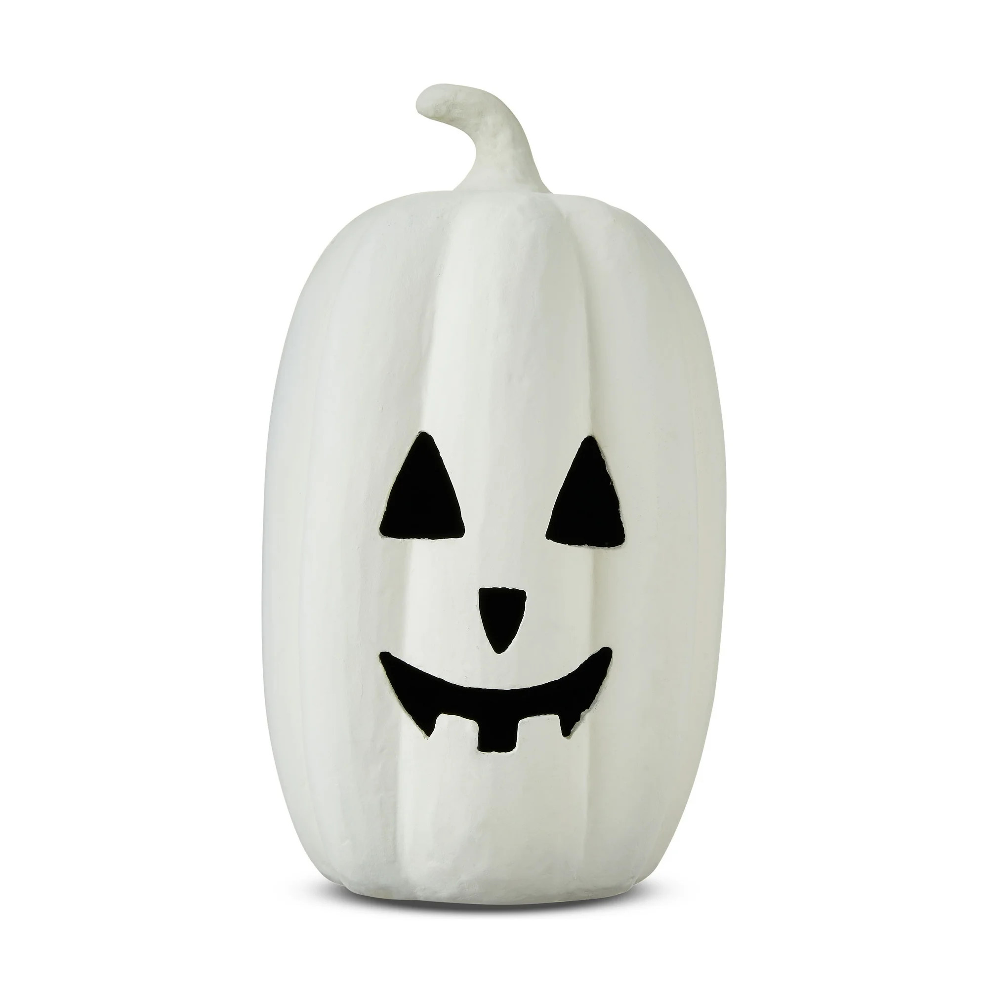 Paper Mache White Pumpkin Tabletop Decor, 12" Height, Harvest by Way To Celebrate | Walmart (US)