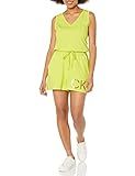 Calvin Klein Women's Dress Elegant V-Neck Sleeveless Romper, Limeade, Small | Amazon (US)