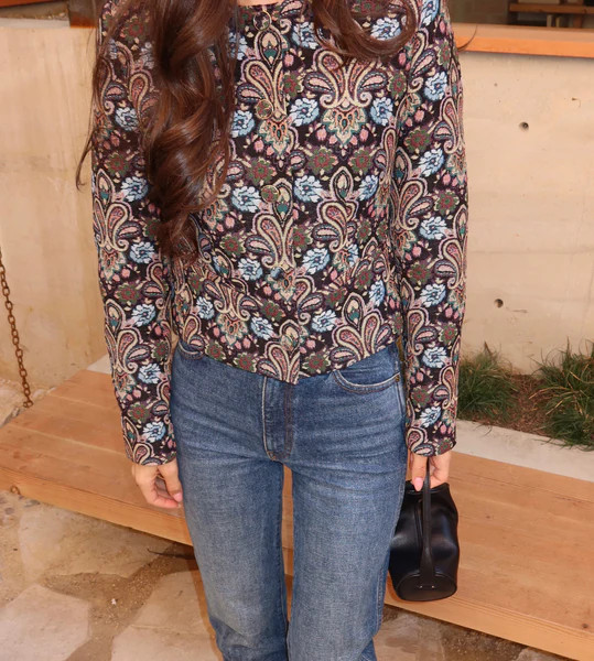 The Virginia Jacket - Black Tapestry Fleur Brocade | Hill House Home US