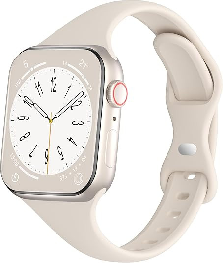 Sport Slim Silicone Bands Compatible for Apple Watch Band 38mm 42mm 40mm 44mm 41mm 45mm 46mm 49mm... | Amazon (US)