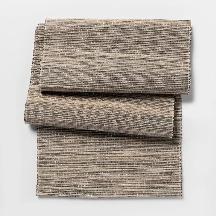 14"x108" Striped Table Runner Natural - Threshold™ | Target