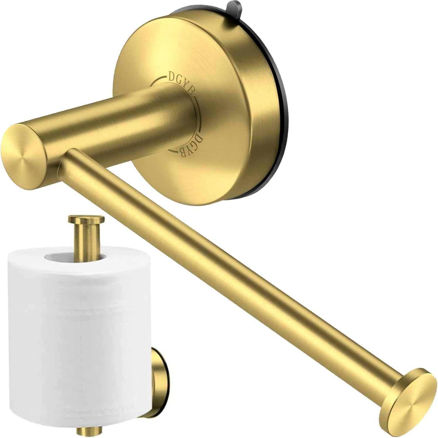 DGYB Gold Suction Cup Toilet Paper Holder Wall Mount SUS 304 Stainless Steel Toilet Tissue Holder... | Amazon (US)