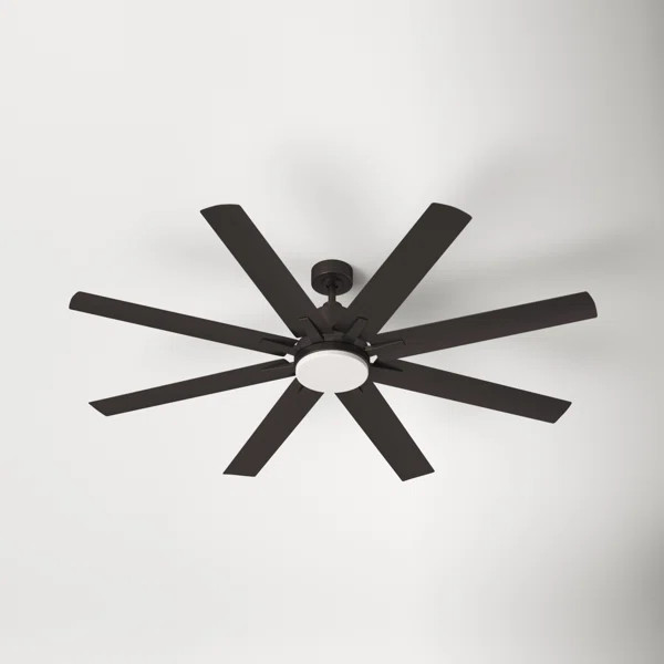 72'' Bigby 8 - Blade Outdoor LED Standard Ceiling Fan with Remote Control and Light Kit Included | Wayfair North America