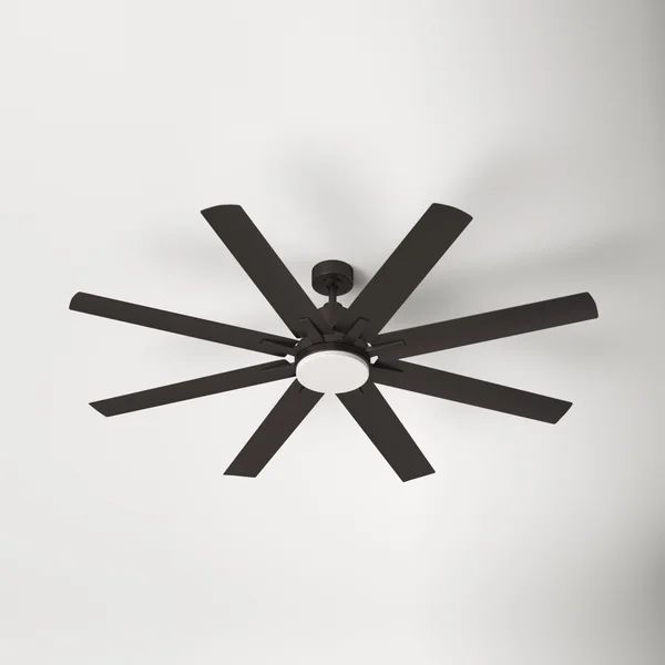 72'' Bigby 8 - Blade Outdoor LED Standard Ceiling Fan with Remote Control and Light Kit Included | Wayfair North America