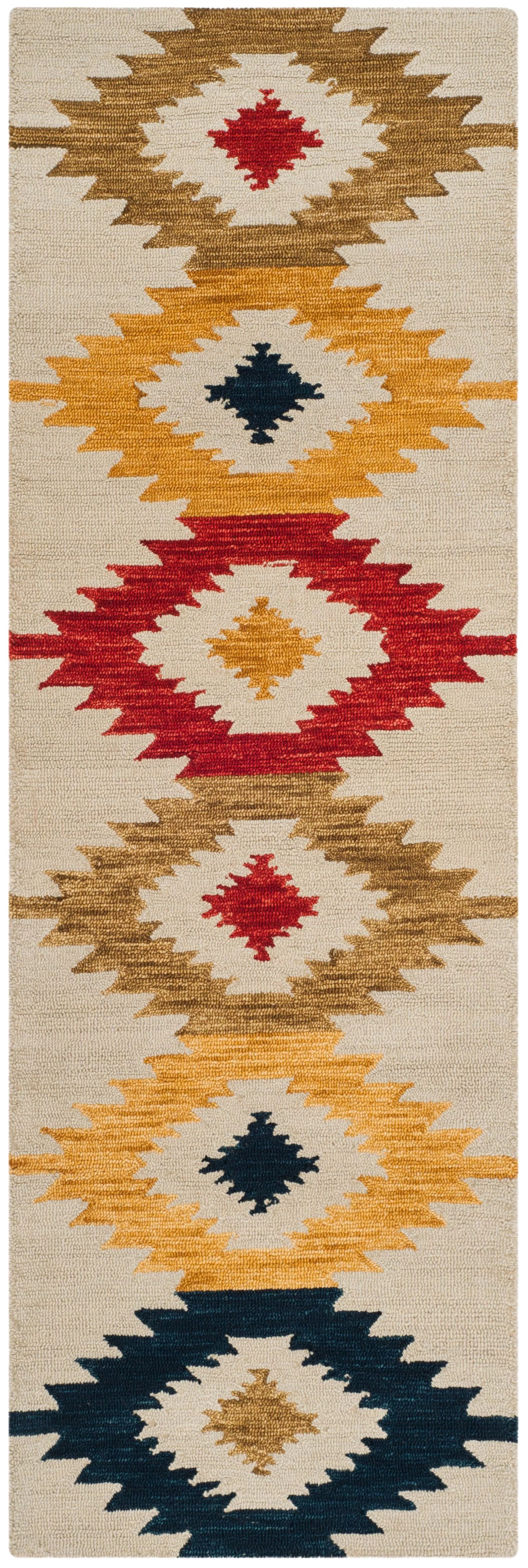 SAFAVIEH Aspen Mladen Southwestern Wool Runner Rug, Ivory/Multi, 2'3" x 11' - Walmart.com | Walmart (US)