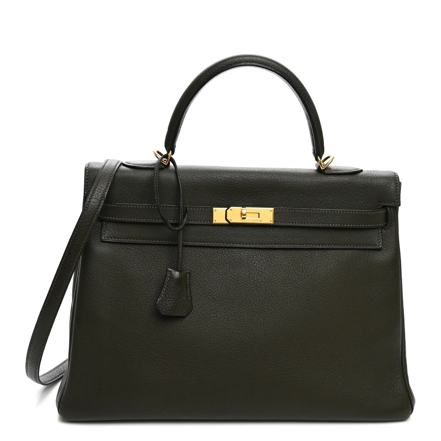 Hermes Vache Liegee Kelly Retourne 35 Vert Bronze 1943788 | FASHIONPHILE (US)