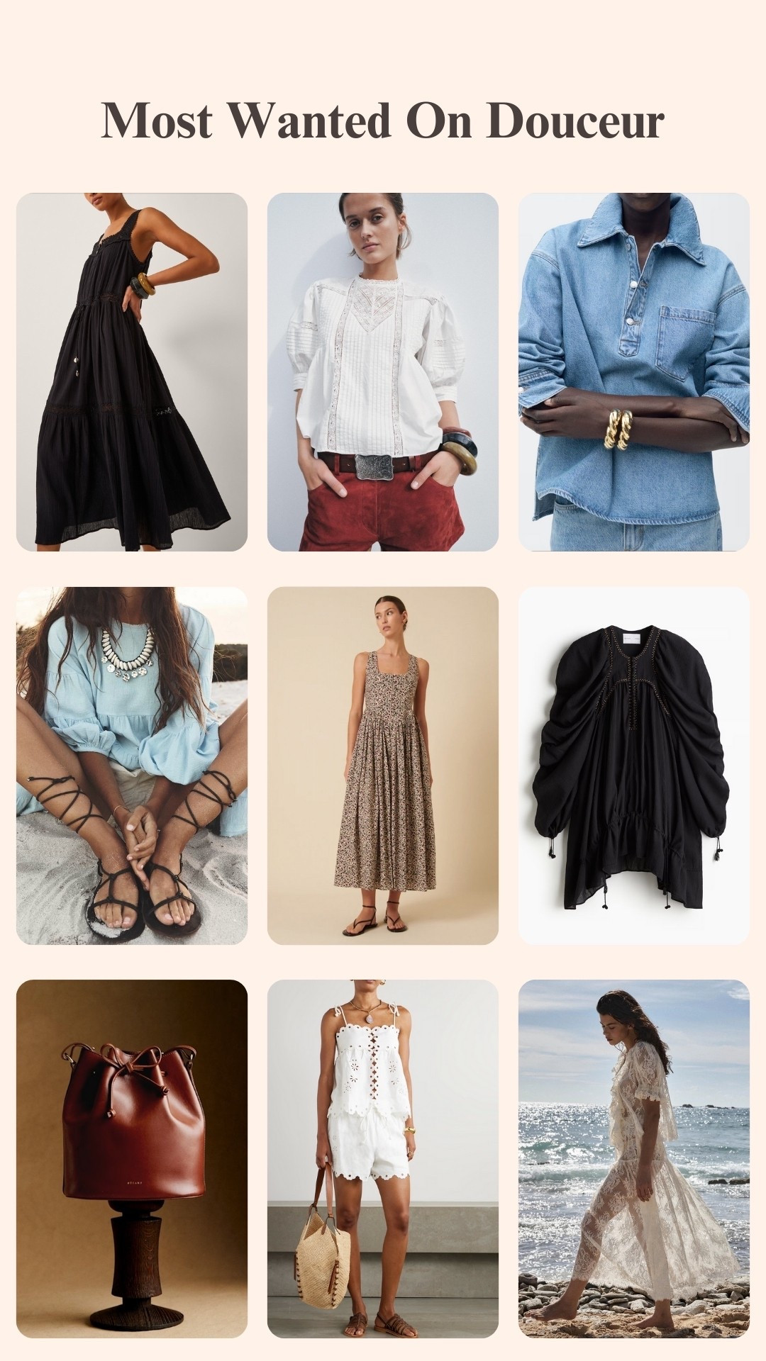 Most Wanted on Douceur this week ❤️

Spring Style,
Spring Fashion, 
Spring Outfits,
Summer Style,
Summer Outfits,
Holiday Outfit,
Cotton Dress,
Black Dress,
Lace Blouse,
White Blouse,
Denim Blouse,
Midi Dress,
Embroidered Dress,
Strappy Sandals,
Floral Midi Dress,
Bucket Bag,
White Shorts, 
Linen Shorts,
Lace Midi Skirt



#LTKstyletip #LTKuk #LTKspring