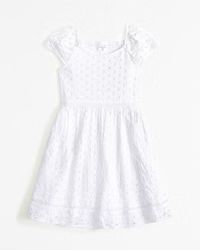 flutter sleeve embroidered mini dress | Abercrombie & Fitch (US)