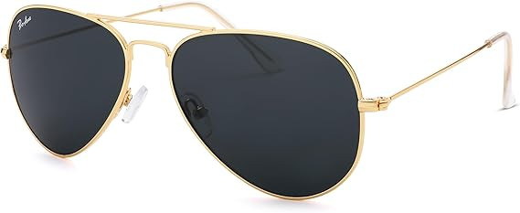 Pro Acme Small Aviator Sunglasses Glass Lens, Classic Metal Frame UV400 Protection for Men Women | Amazon (US)