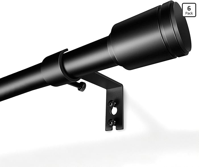 5/8” Diameter Curtain Rods 30-90 Inch, for 30-84 Inch Windows, Adjustable Splicing Black Curtai... | Amazon (US)